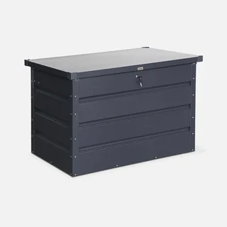 Baú jardim metal 285L antracite impermeável com fechadura