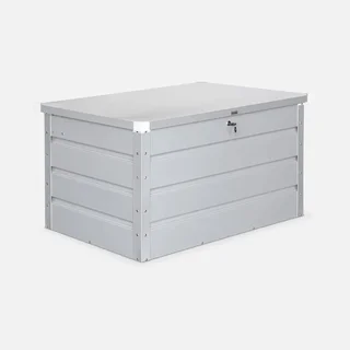 Baú de jardim metal 285L antracite impermeável com fechadura