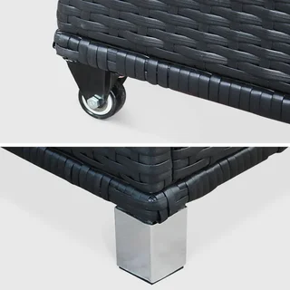 Coffre rangement jardin résine tressée 790L étanche avec roulettes