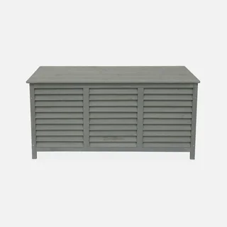 Coffre rangement bois sapin 330L extérieur intérieur gris