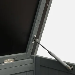 Coffre rangement bois sapin 330L extérieur intérieur gris