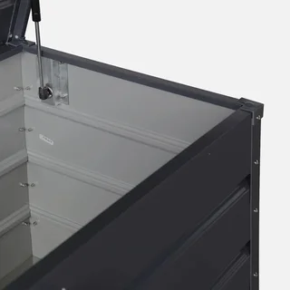 Coffre de rangement extérieur métallique 385L anthracite jardin terrasse