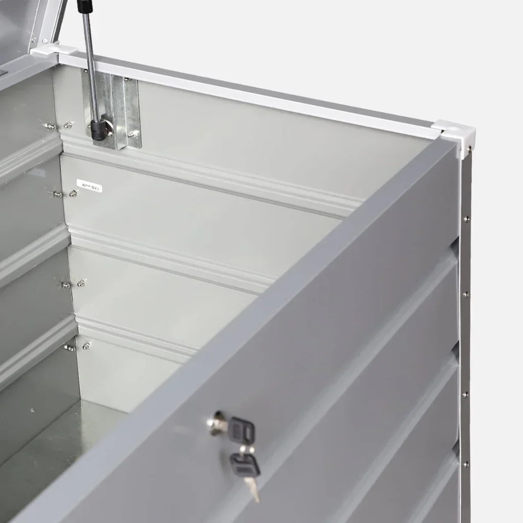 Coffre rangement extérieur métallique 385L anthracite jardin