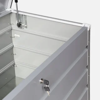 Coffre rangement extérieur métallique 385L anthracite jardin
