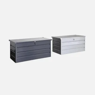 Coffre rangement extérieur métallique 385L anthracite jardin