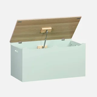 Coffre rangement jouets bois enfant couvercle basculant poignées Tobias