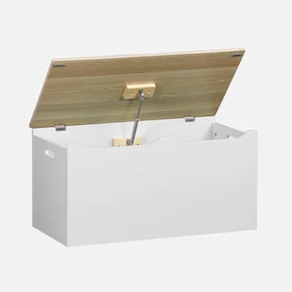 Coffre rangement jouets enfant bois couvercle basculant poignées Tobias