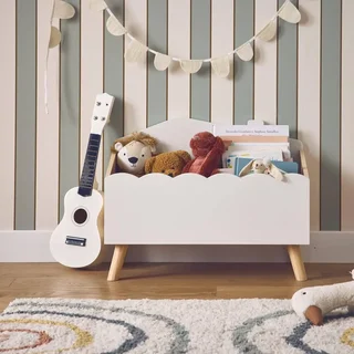 Coffre rangement jouets enfant imitation bois style scandinave Azur