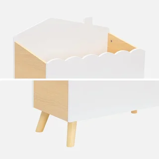 Coffre rangement jouets enfant imitation bois style scandinave Azur