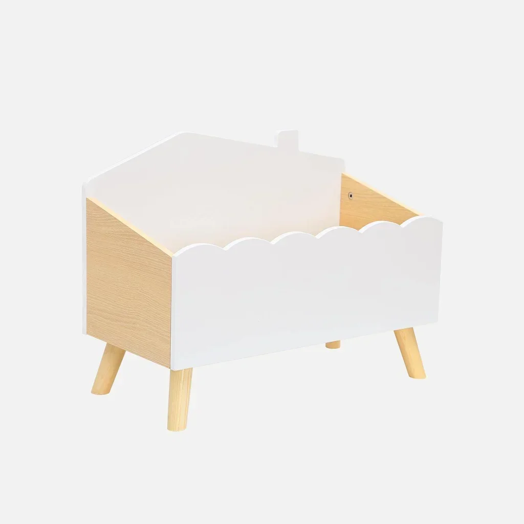 Coffre rangement jouets enfant imitation bois style scandinave Azur