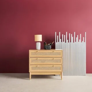 Commode 3 tiroirs bois cannage doré style bohème chic Judith