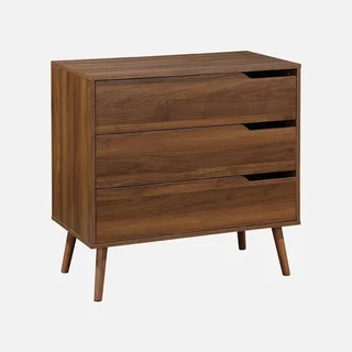 Commode 3 tiroirs bois noyer style scandinave vintage Népal