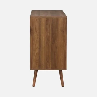 Commode 3 tiroirs bois noyer style scandinave vintage Népal