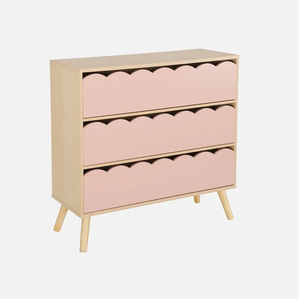 Commode enfant 3 tiroirs bois naturel style scandinave Azur