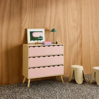 Commode enfant 3 tiroirs bois naturel style scandinave Azur