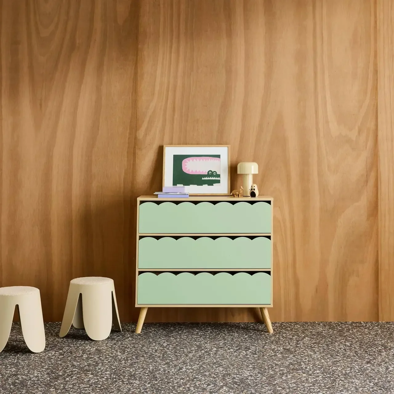 Commode 3 tiroirs enfant bois naturel style scandinave Azur