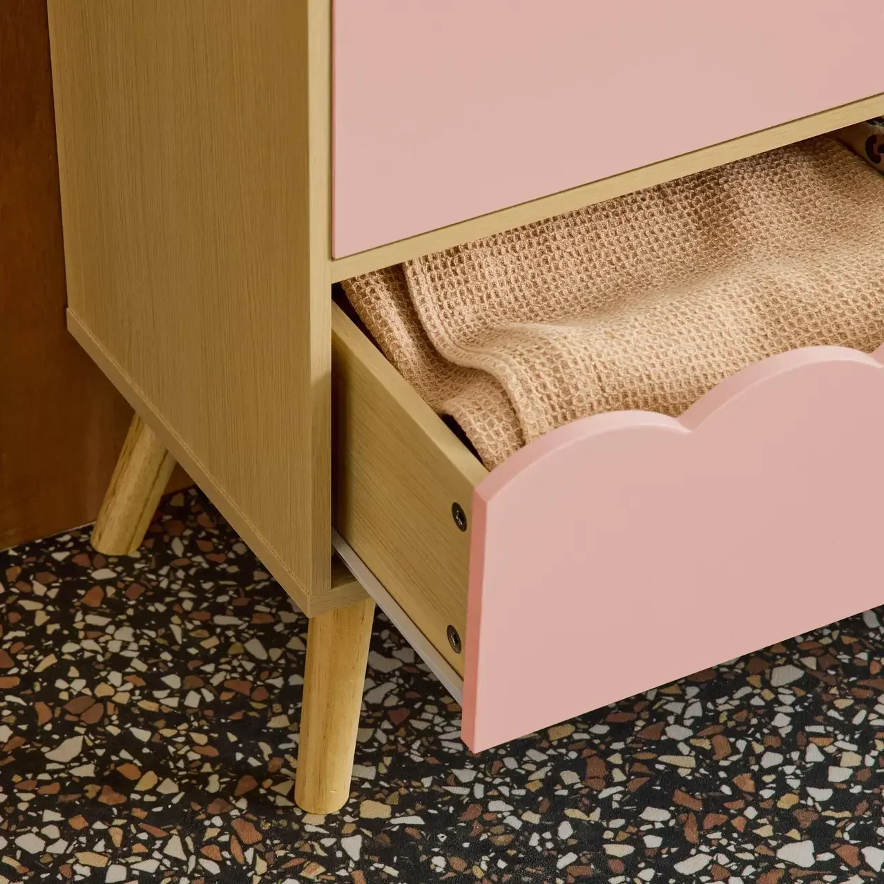 Commode enfant 3 tiroirs bois naturel style scandinave Azur