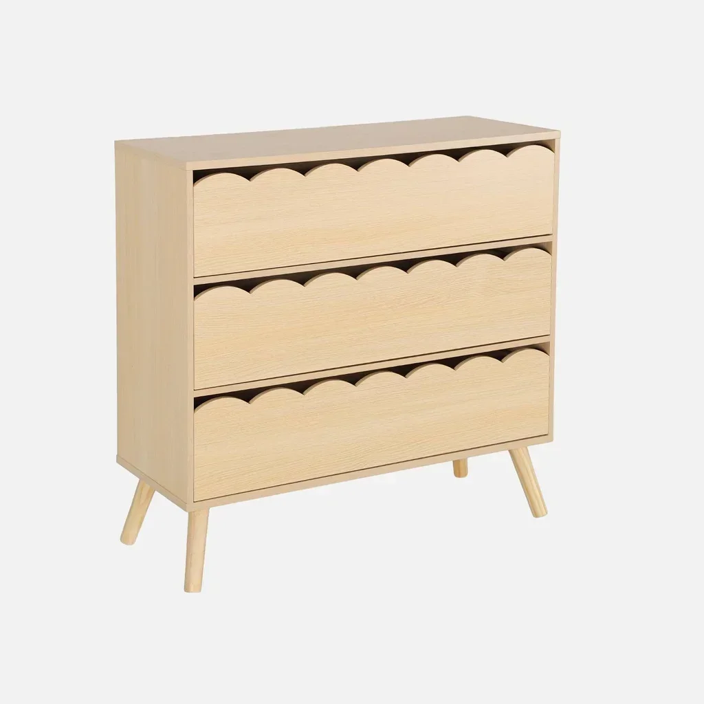 Commode 3 tiroirs enfant Azur bois naturel style scandinave vintage