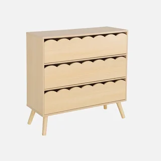 Commode 3 tiroirs enfant Azur bois naturel style scandinave vintage