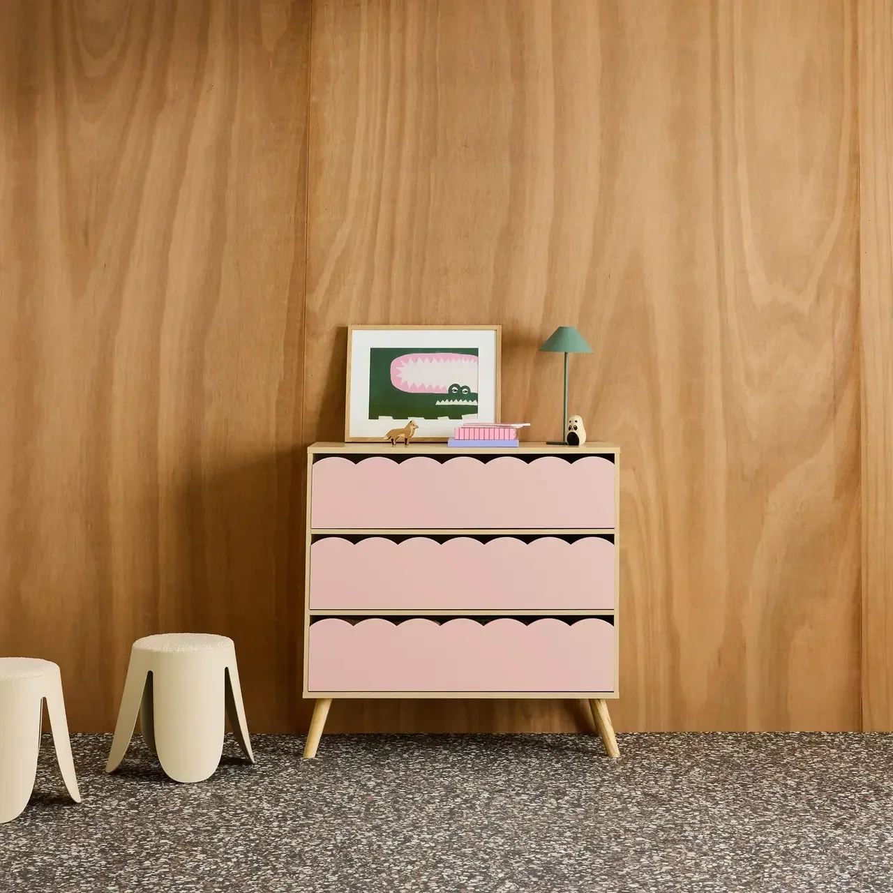 Commode enfant 3 tiroirs bois naturel style scandinave Azur