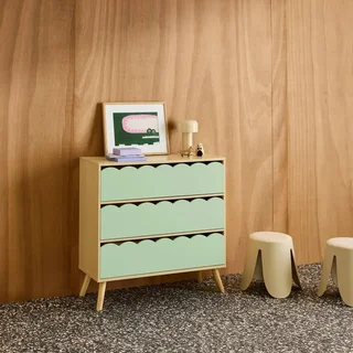 Commode 3 tiroirs enfant bois naturel style scandinave Azur