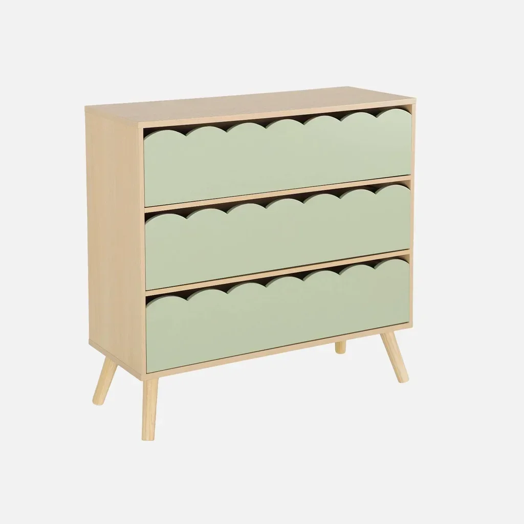 Commode 3 tiroirs enfant bois naturel style scandinave Azur