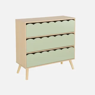 Commode 3 tiroirs enfant bois naturel style scandinave Azur