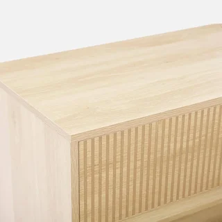 Commode 3 tiroirs scandinave bois naturel avec piètement évasé