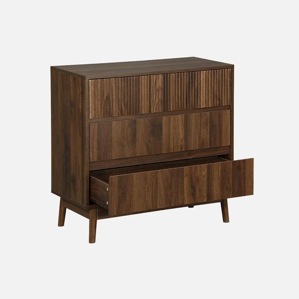 Commode 3 tiroirs bois naturel style scandinave Linear