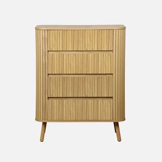 Commode 4 tiroirs bois façade striée style scandinave Legacy