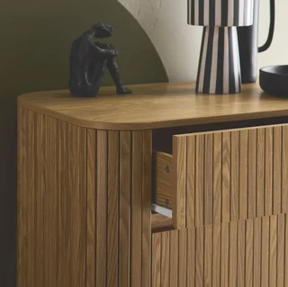 Commode 4 tiroirs bois façade striée style scandinave Legacy