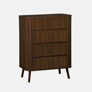 Commode 4 tiroirs bois façade striée style scandinave Legacy
