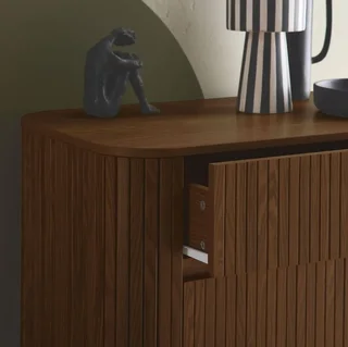 Commode 4 tiroirs bois façade striée style scandinave Legacy