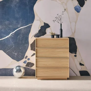 Commode 4 tiroirs Kuba finition bois naturel moderne