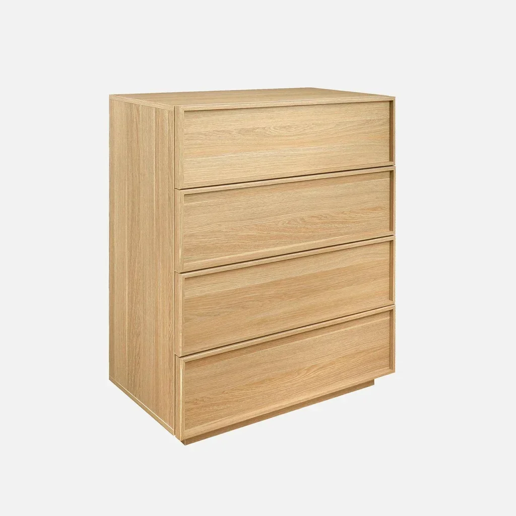 Commode 4 tiroirs Kuba finition bois naturel moderne