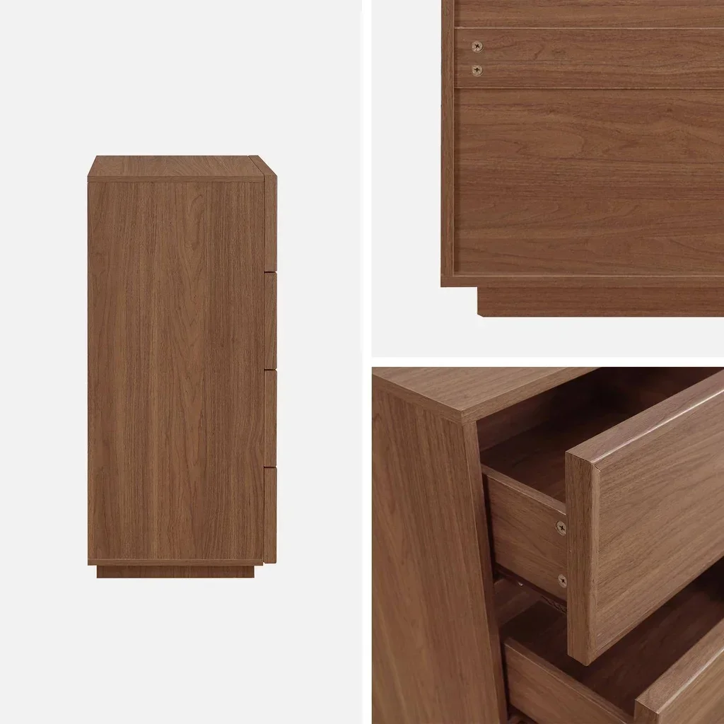 Commode 4 tiroirs Kuba finition bois naturel moderne chambre