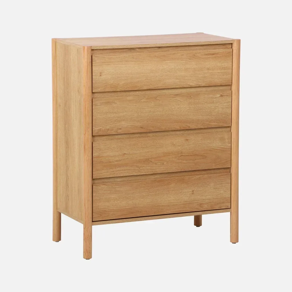 Commode 4 tiroirs bois naturel design scandinave Harmony