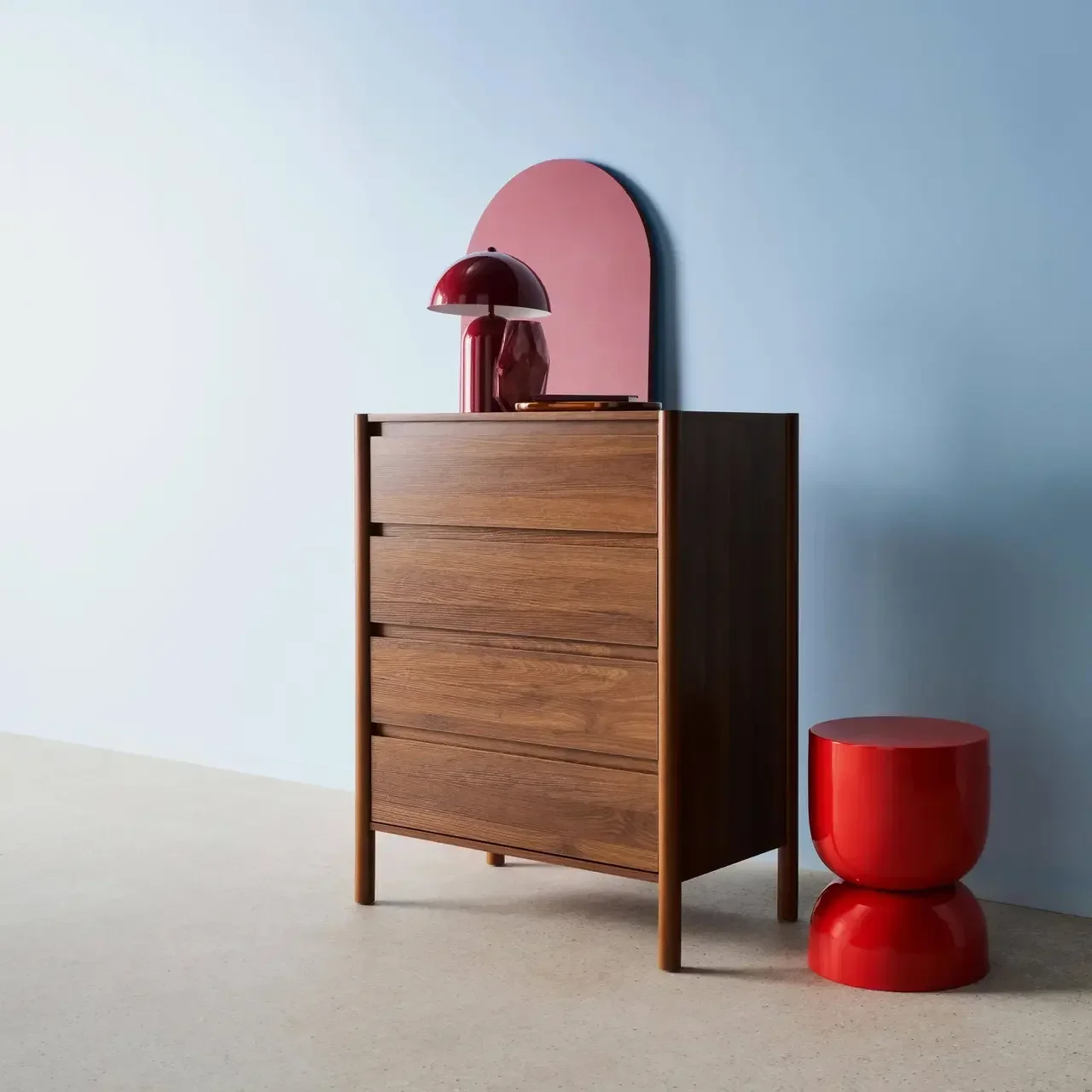 Commode 4 tiroirs Harmony bois naturel chambre