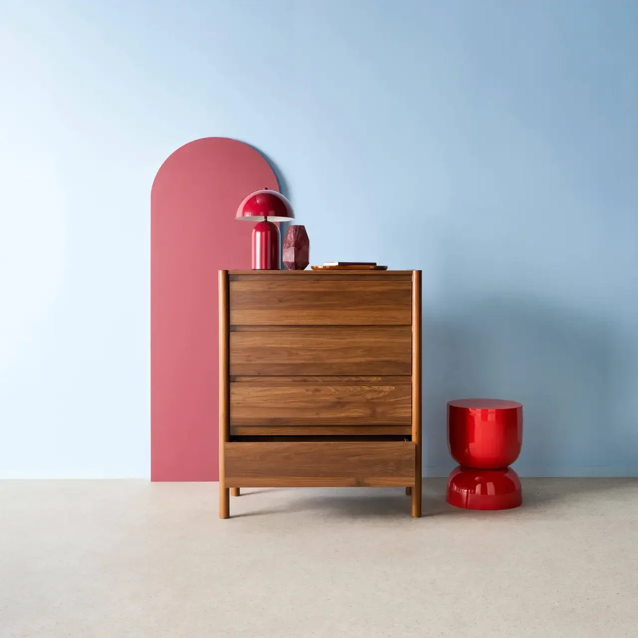 Commode 4 tiroirs Harmony bois naturel chambre