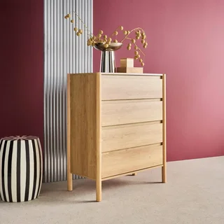 Commode 4 tiroirs bois naturel design scandinave Harmony