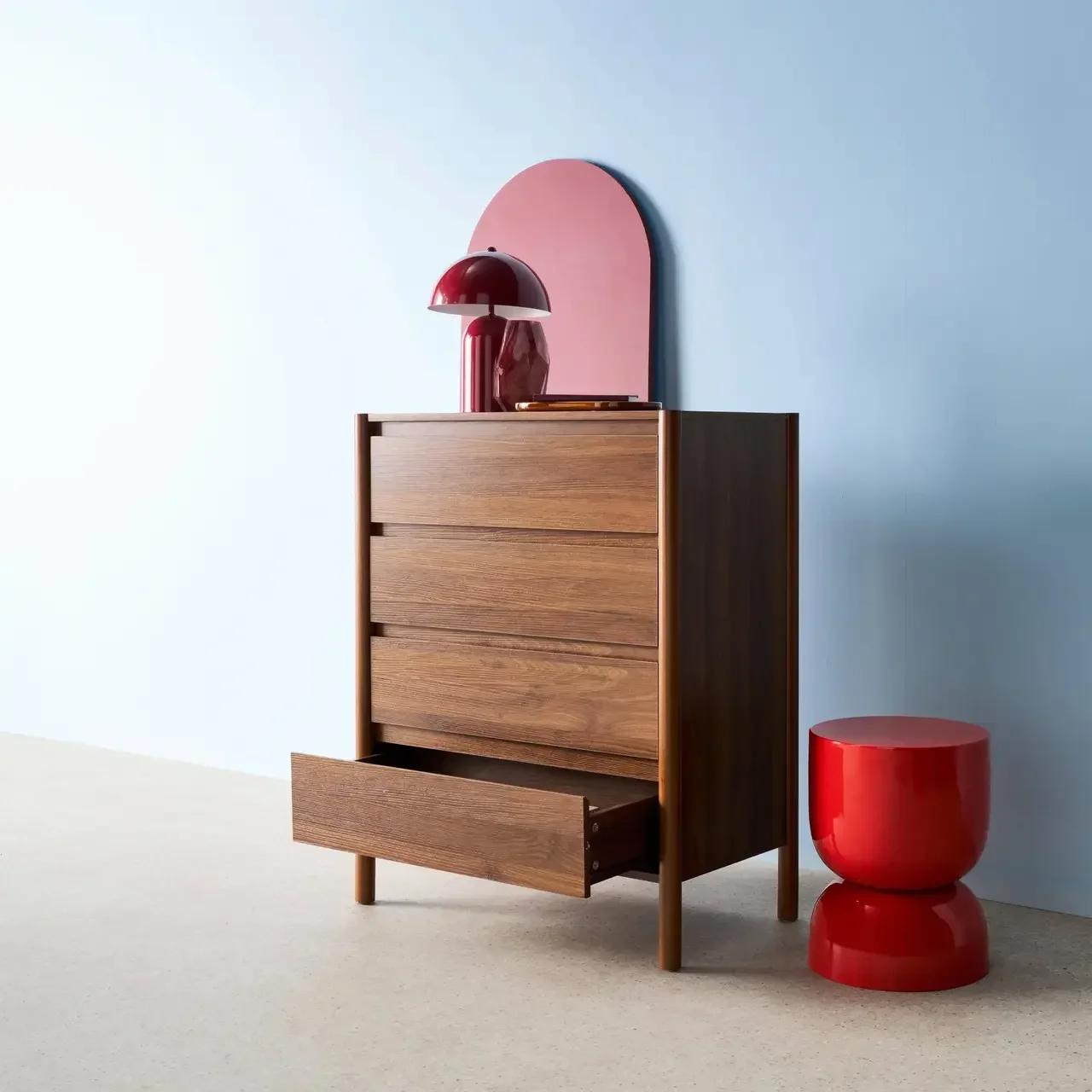 Commode 4 tiroirs Harmony bois naturel chambre
