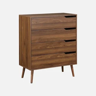 Commode 4 tiroirs Népal finition noyer design scandinave vintage