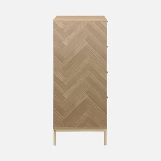 Commode 4 tiroirs chevron bois naturel style Budapest