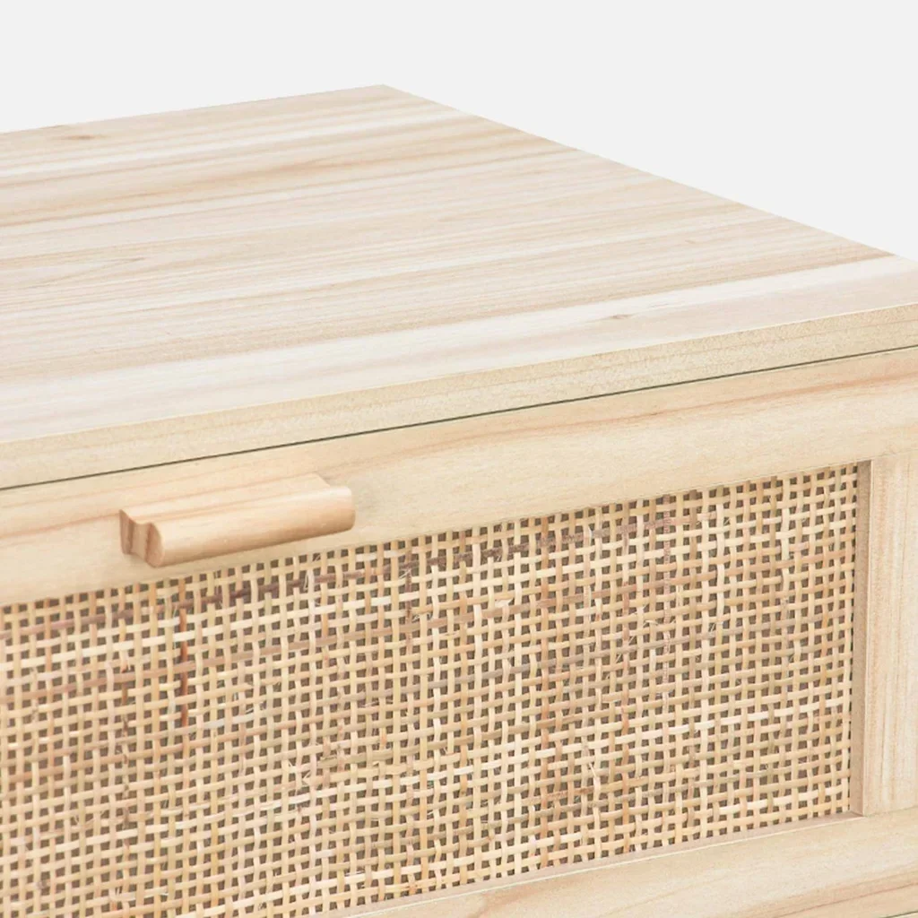 Cassettiera 6 cassetti vimini rattan legno naturale Camargue