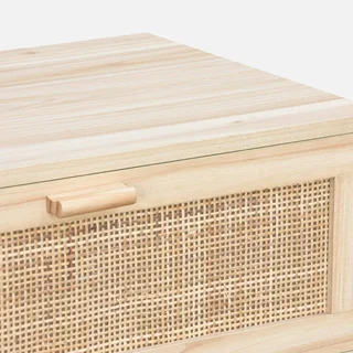 Cassettiera 6 cassetti vimini rattan legno naturale Camargue