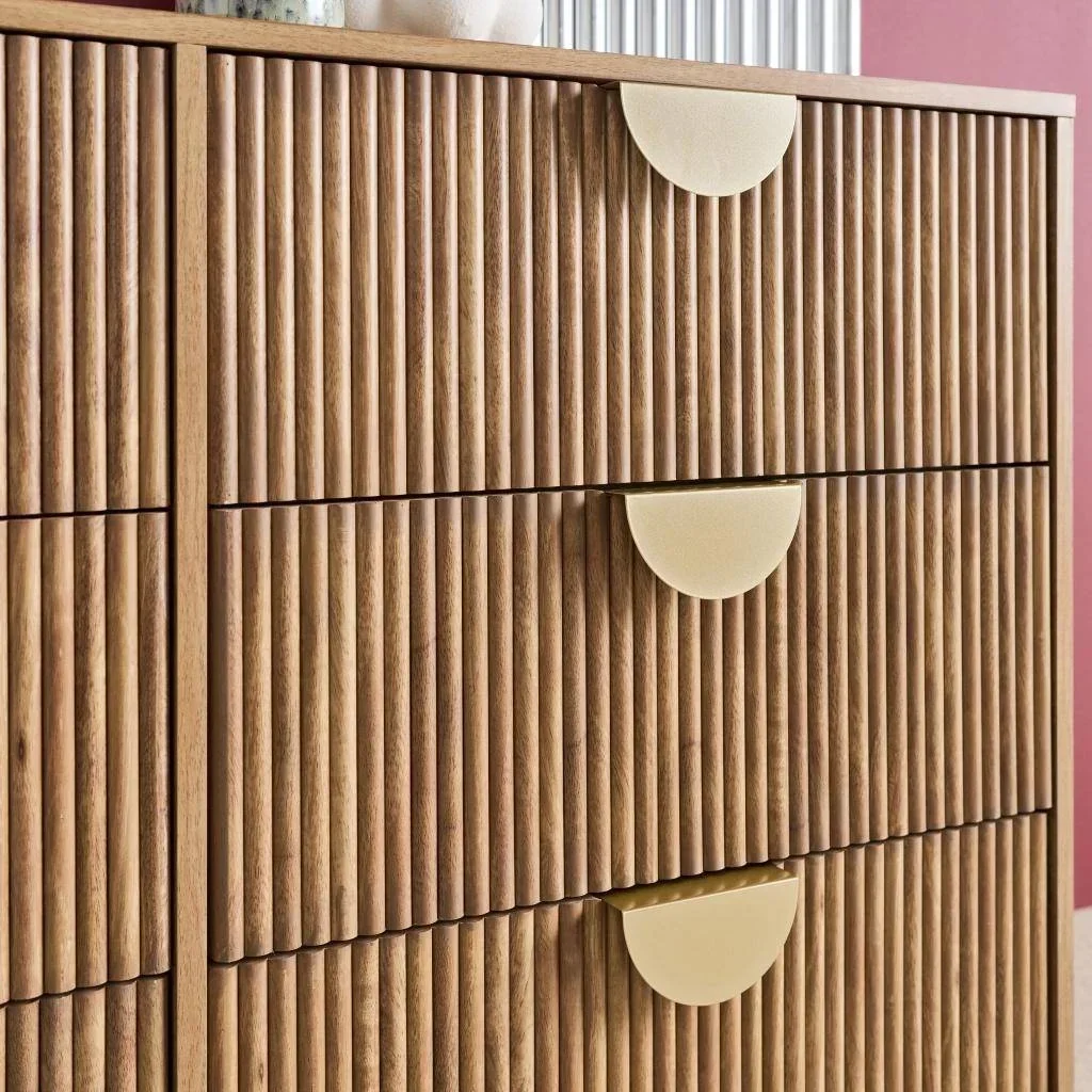 Commode 6 tiroirs manguier massif façade sculptée Celian