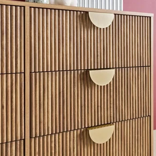 Commode 6 tiroirs manguier massif façade sculptée Celian