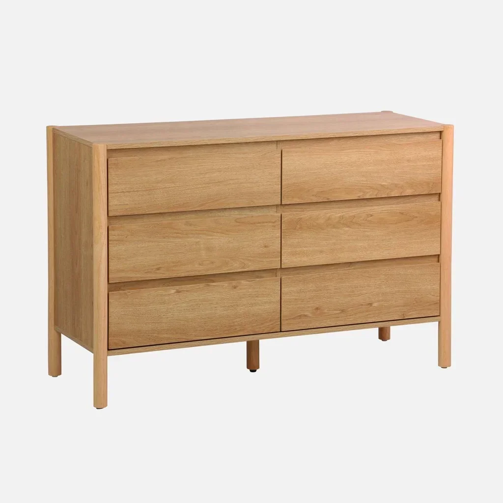 Commode bois 6 tiroirs style naturel Harmony