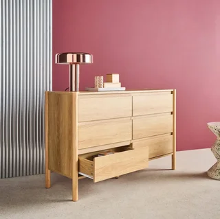 Commode bois 6 tiroirs style naturel Harmony
