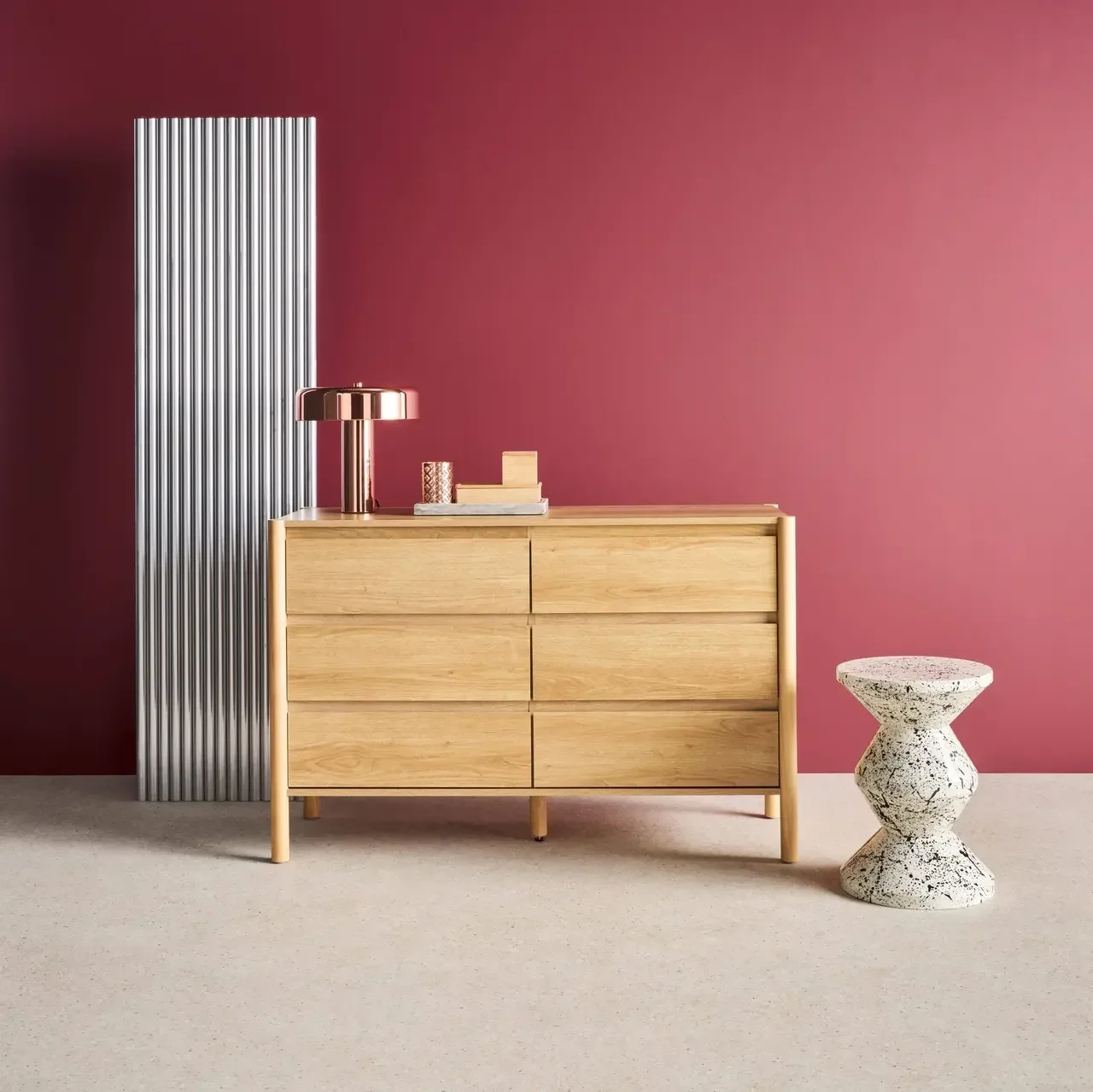 Commode bois 6 tiroirs style naturel Harmony